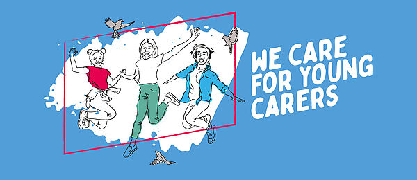 Logo des WINDSCHATTEN e.V. mit der Aufschrift "We care for young carers"